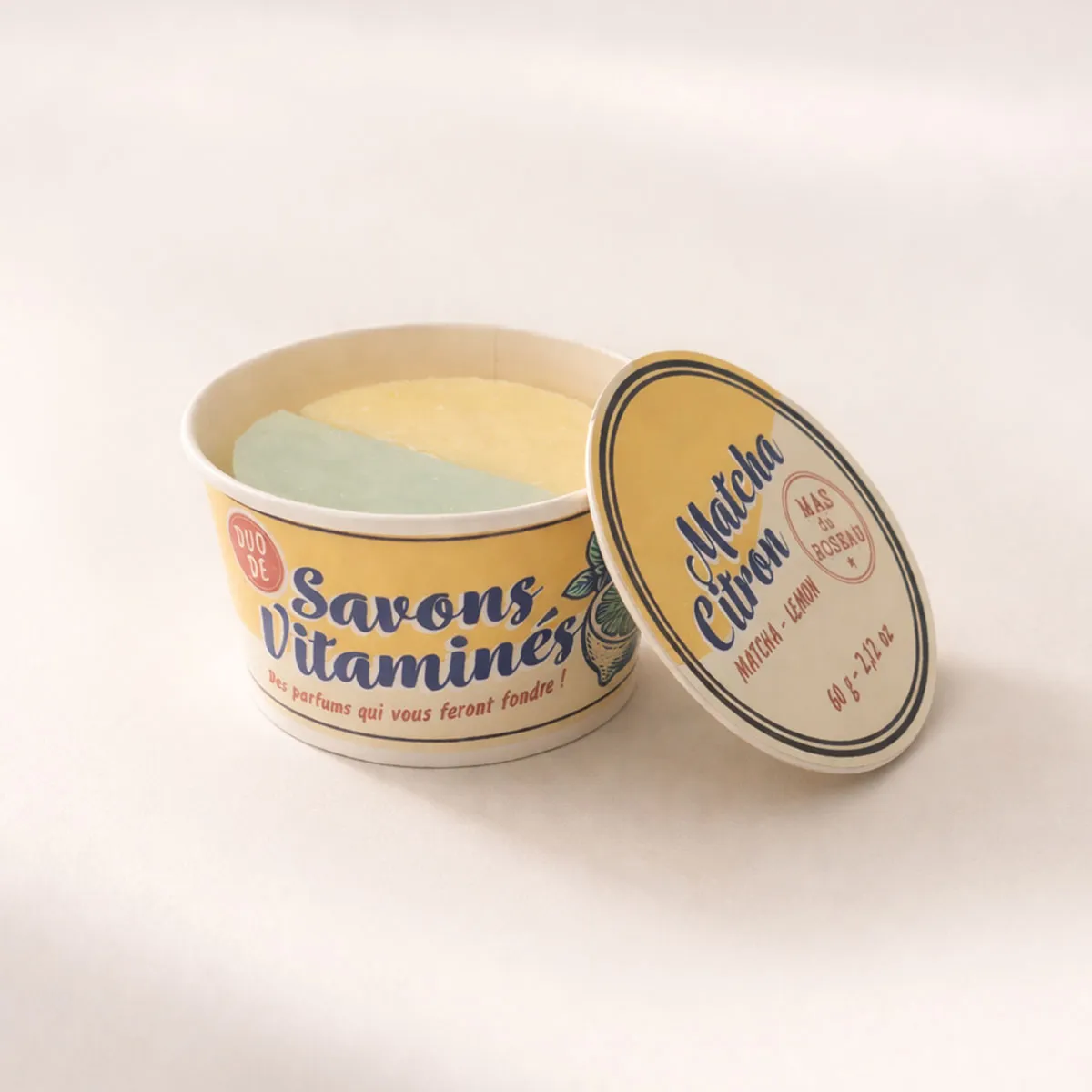 Mas du Roseau Pépites savon glace matcha citron pot 2 savons