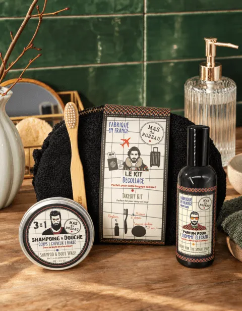 Mas du Roseau Just Men Kit Décollage trousse voyage 4 pièces