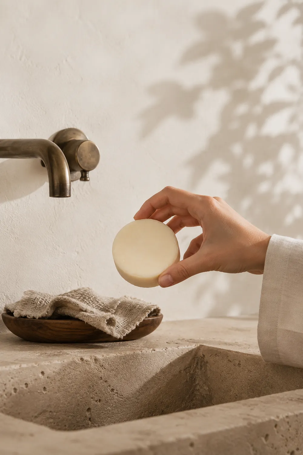 Mas du Roseau Collecte Lait de chèvre shampoing solide menthe