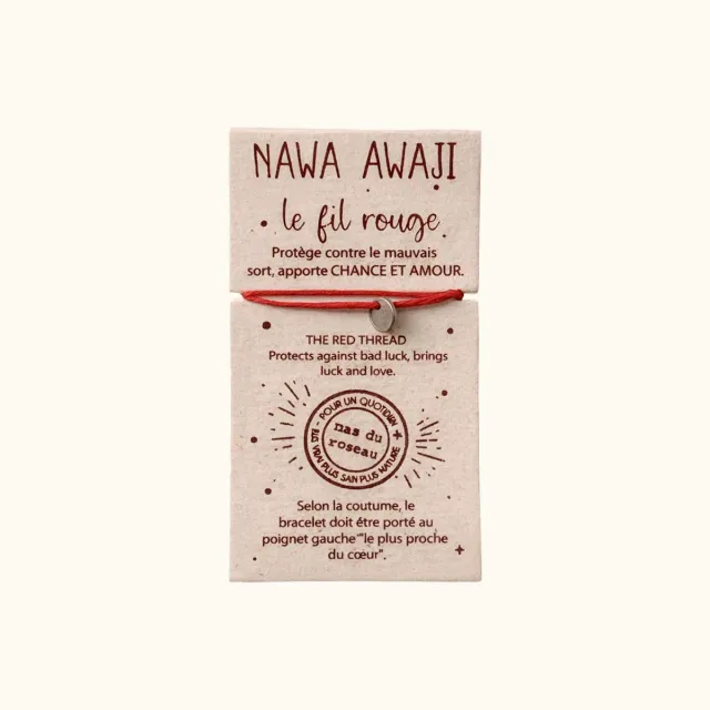 Mas du Roseau Nawa Awaji bracelet fil rouge porte-bonheur
