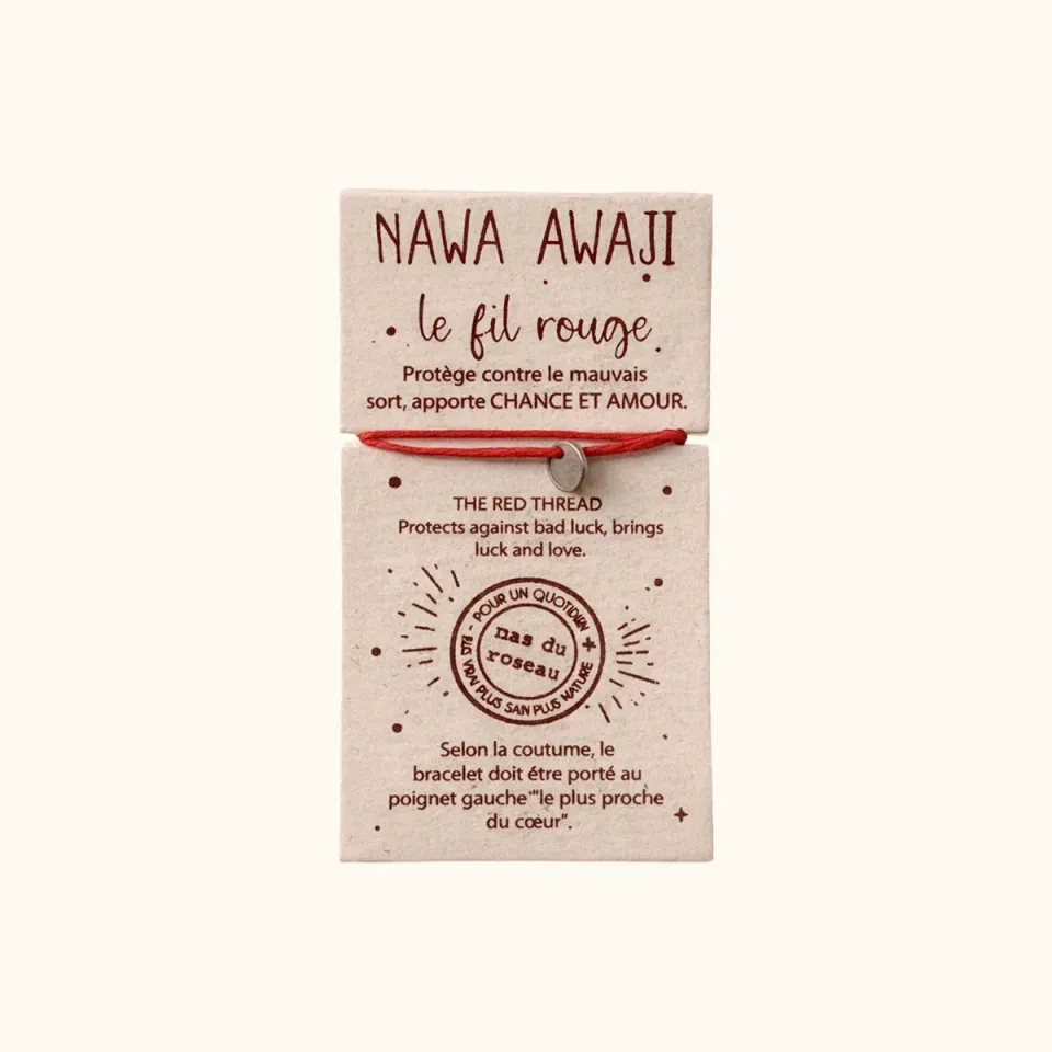 Mas du Roseau Nawa Awaji bracelet fil rouge porte-bonheur