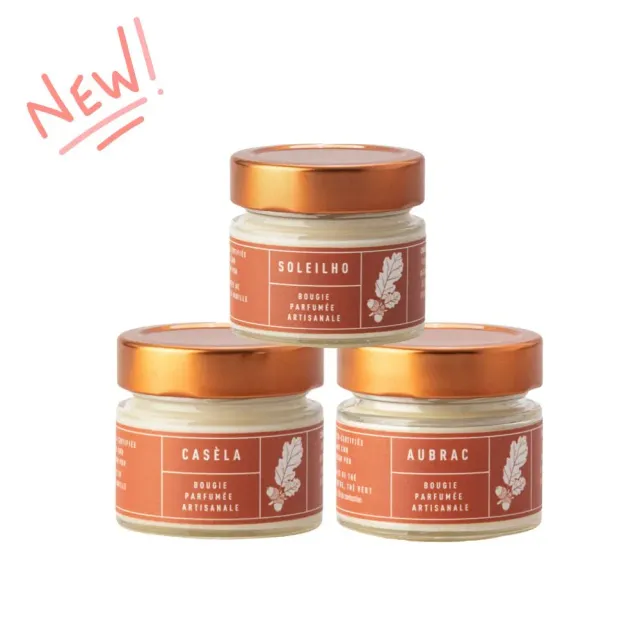 Savonnerie Buissonnière Casèla Soleilho Aubrac bougies 3x70g