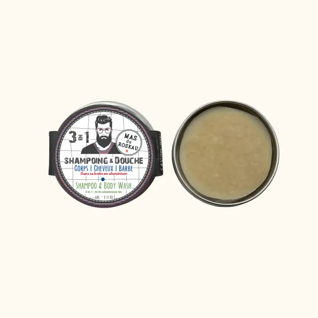 Mas du Roseau Just Men Savon du Voyageur 3 en 1 solide spiruline