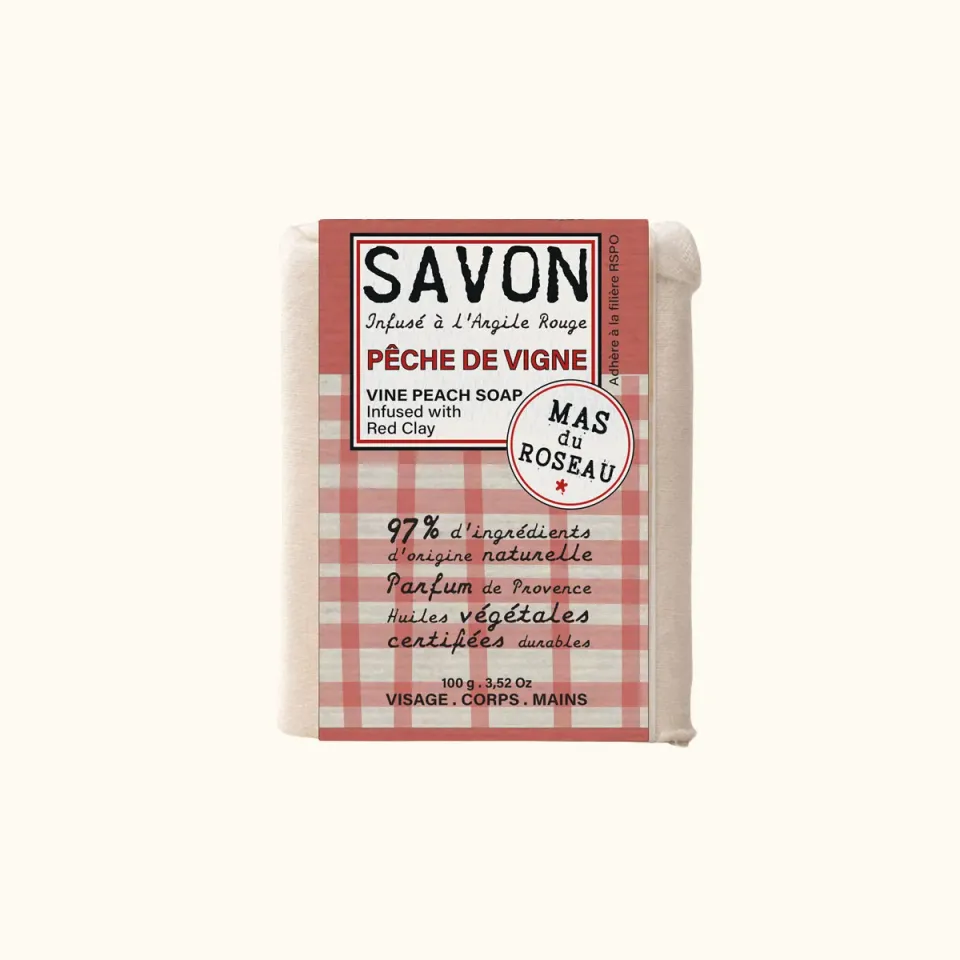 Mas du Roseau Philosophie Pêche de Vigne savon solide fruité
