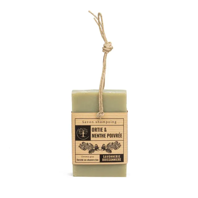 Savonnerie Buissonnière Ortie Menthe shampoing solide bio 100g