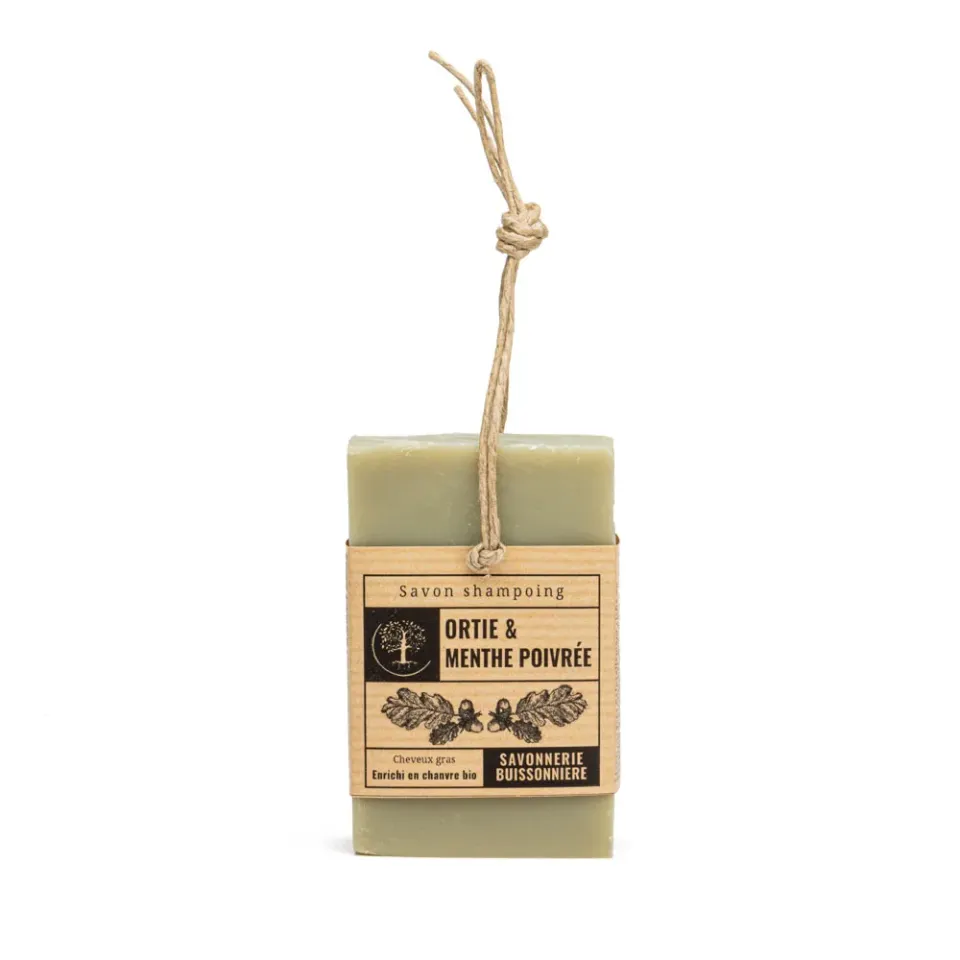 Savonnerie Buissonnière Ortie Menthe shampoing solide bio 100g