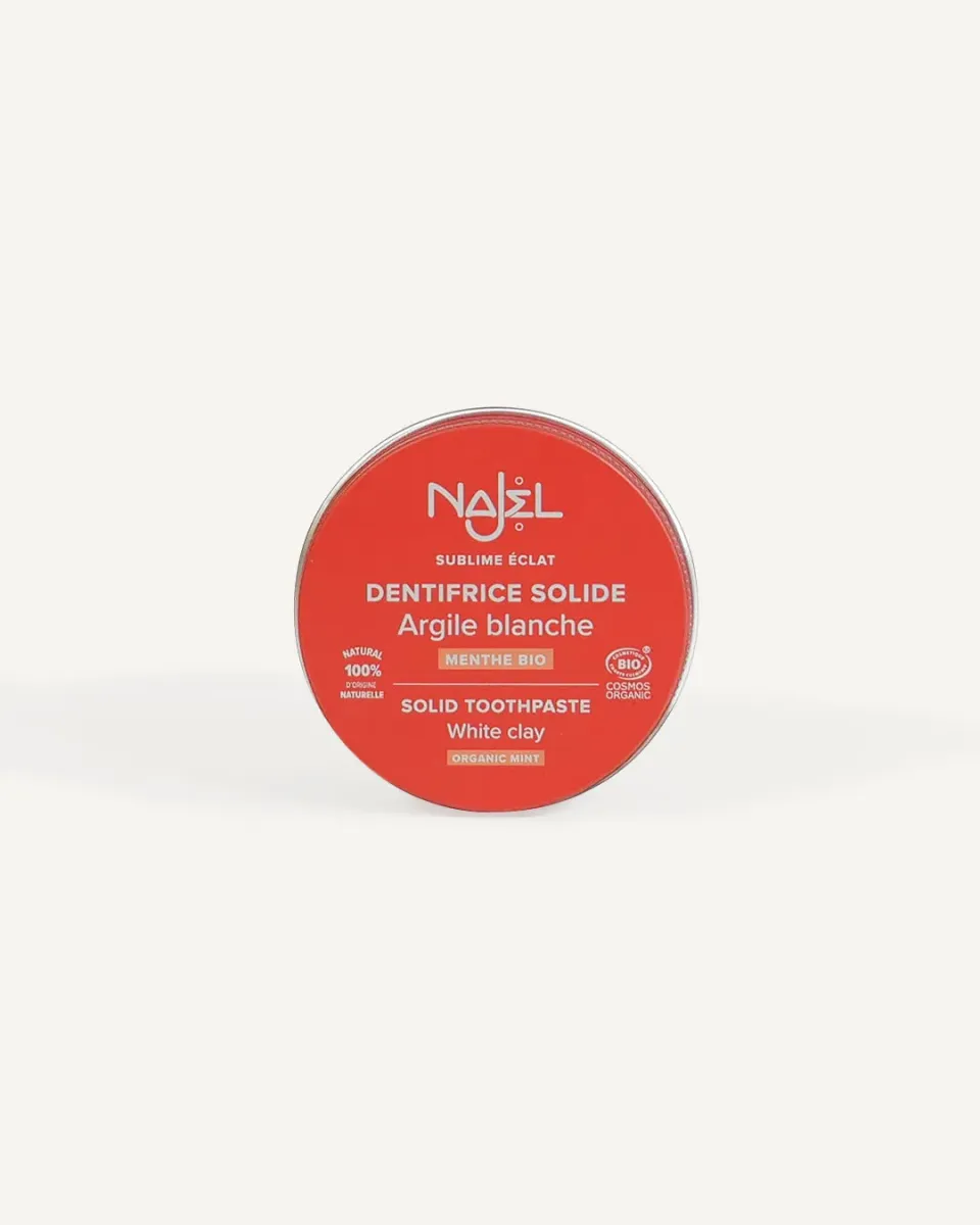 Najel dentifrice solide argile blanche menthe 33g