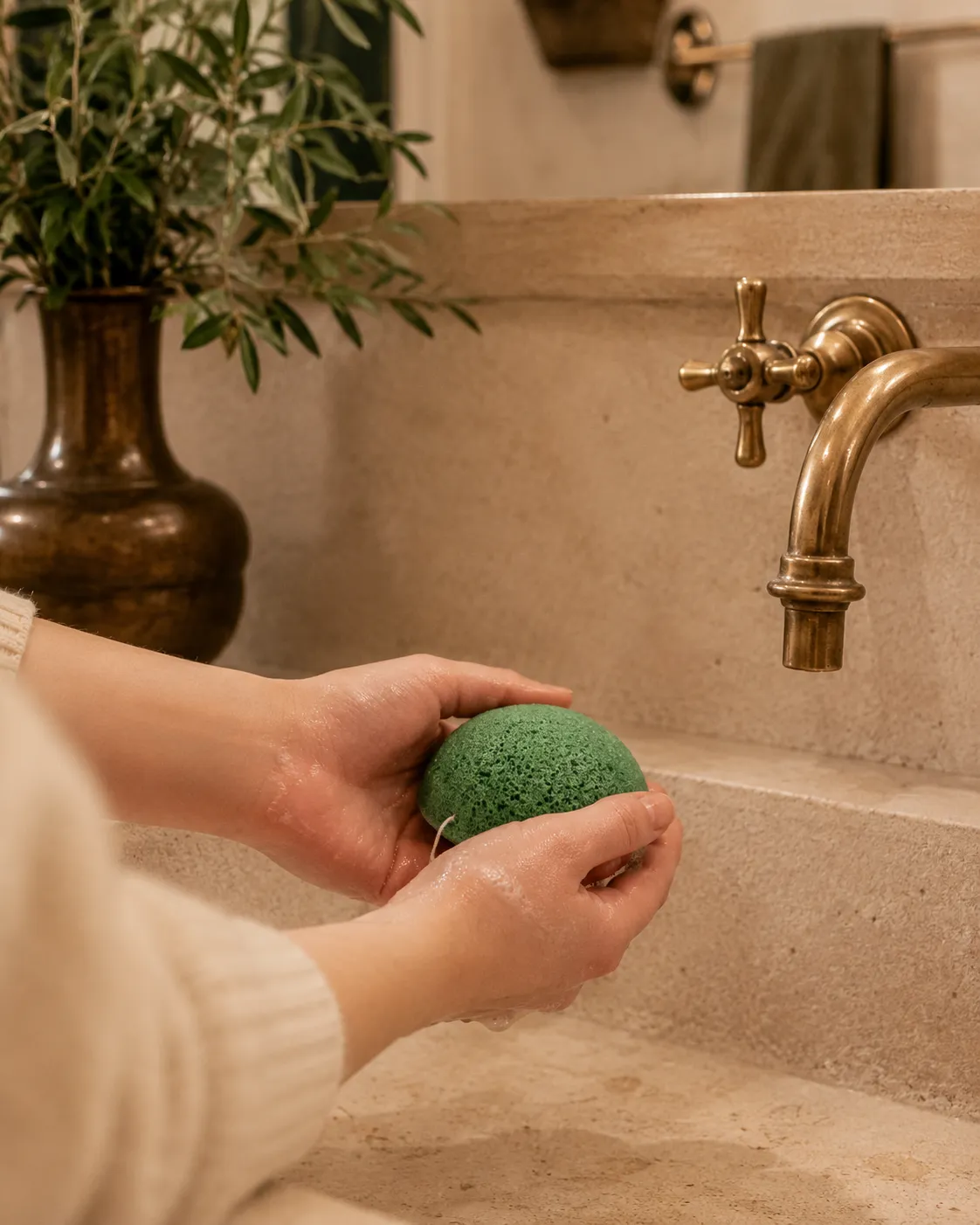 Mas du Roseau Accessoires éponge Konjac végétale peau douce