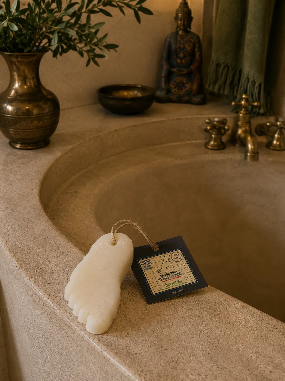 Mas du Roseau savon pieds menthe pierre d’alun à ficelle