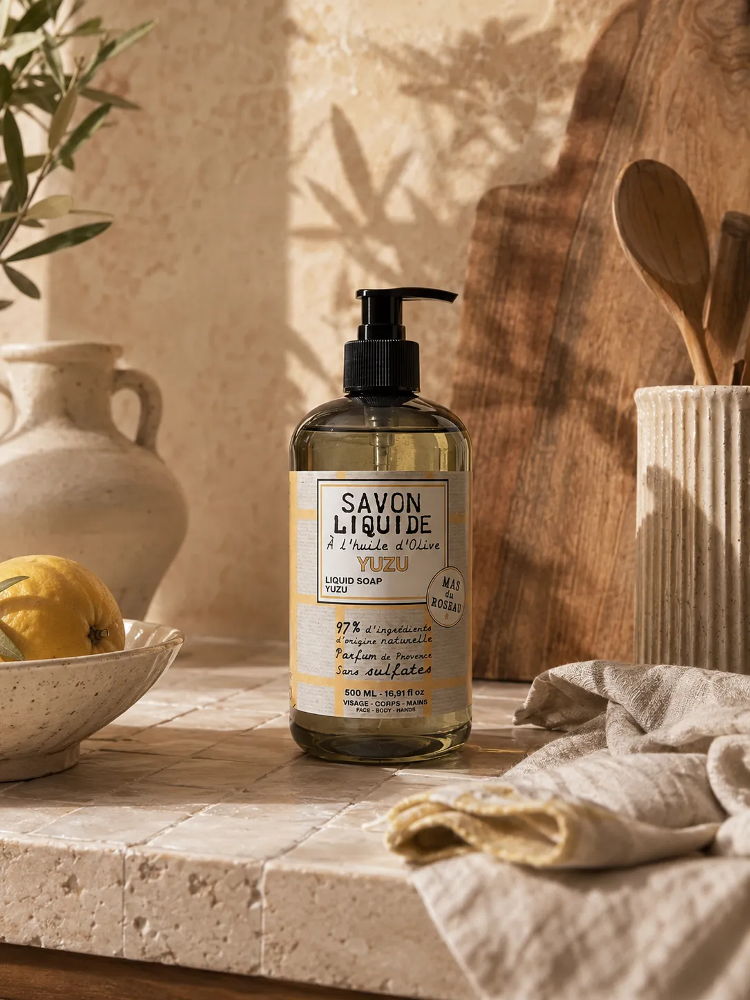 Mas du Roseau Philosophie Savon liquide yuzu citronné