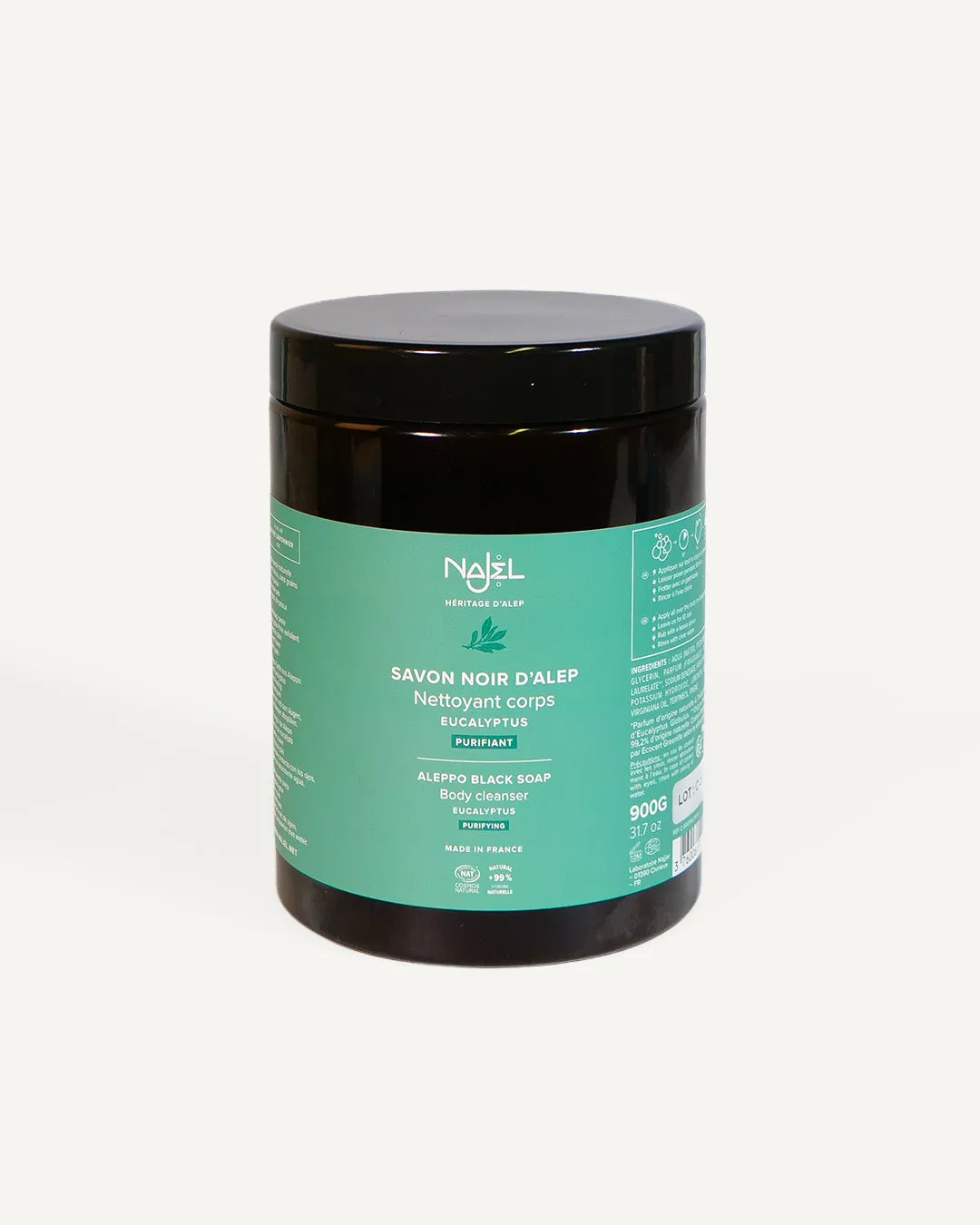 Najjar savon noir d’Alep eucalyptus pot 180g frais