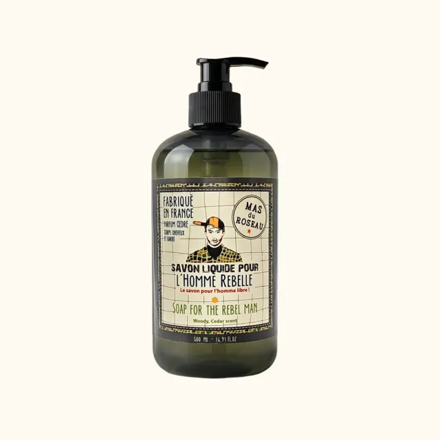 Mas du Roseau Just Men savon liquide Rebelle 3-en-1 cèdre