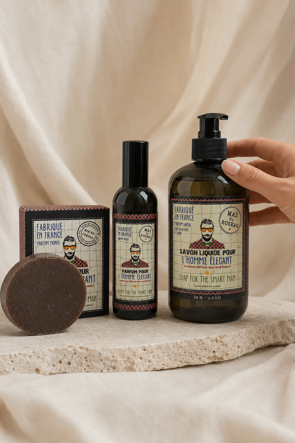 Mas du Roseau L'Homme Élégant coffret homme 3 soins boisé