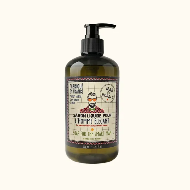 Mas du Roseau Just Men savon liquide Homme Élégant boisé
