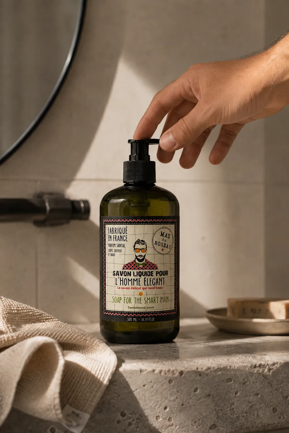 Mas du Roseau Just Men savon liquide Homme Élégant boisé