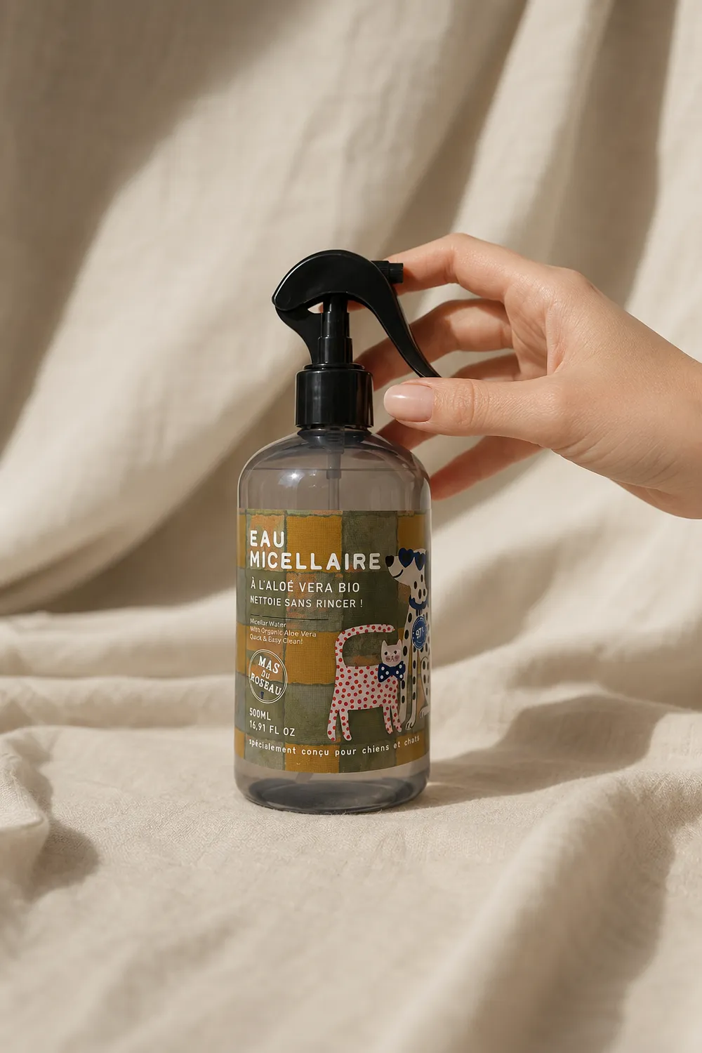 Mas du Roseau Animaux eau micellaire aloe vera sans parfum