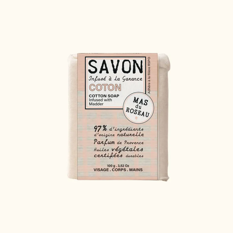 Mas du Roseau Philosophie Savon Coton savonnette douce voyage