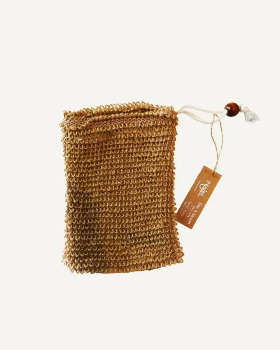 Najel Sac à savon 100% jute exfoliant porte-savon