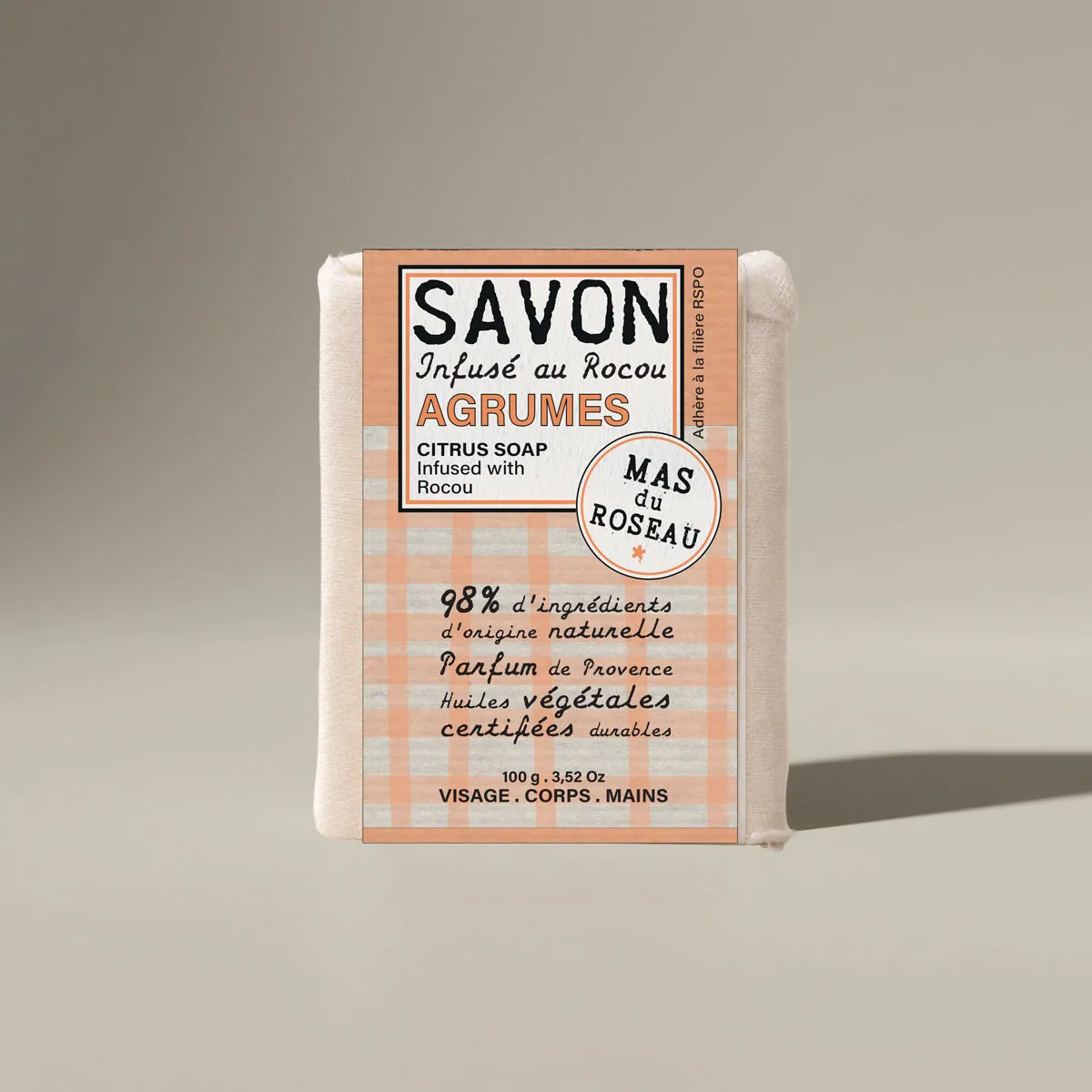 Mas du Roseau Philosophie Agrumes savon solide mini parfum citron