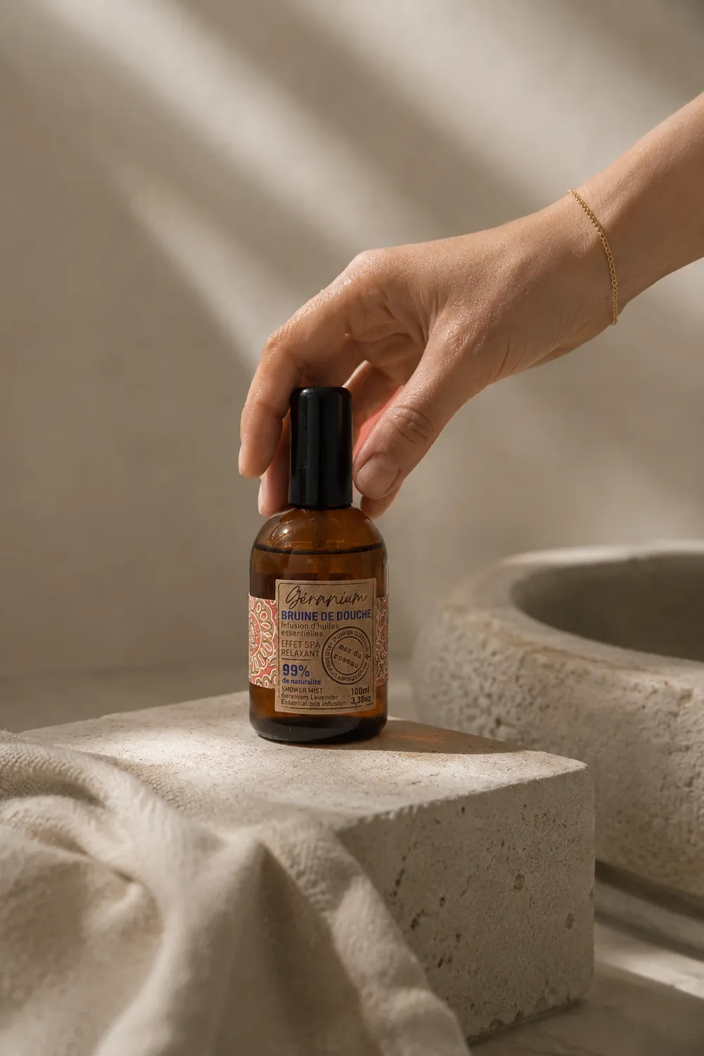 Mas du Roseau Infusions bruine de douche Géranium spa