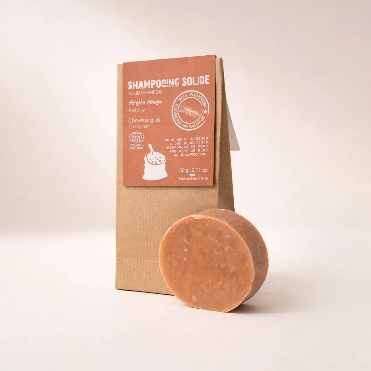 Mas du Roseau Collecte Shampooing solide argile rouge cheveux gras