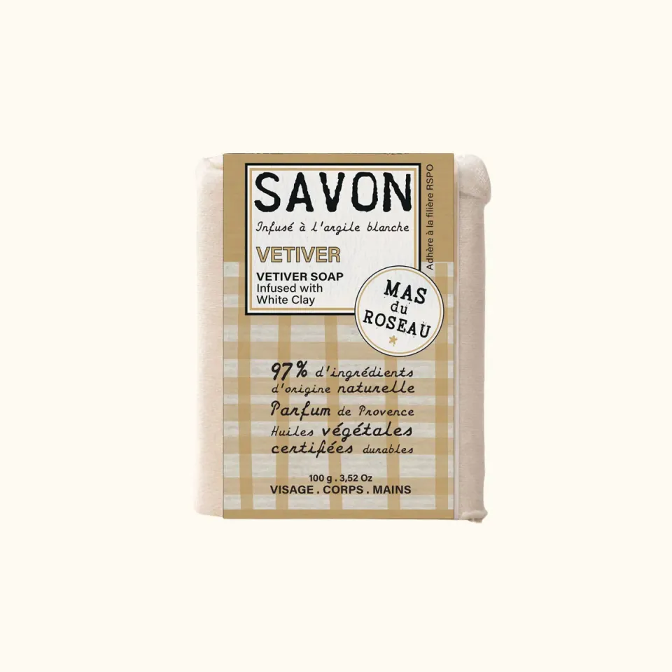 Mas du Roseau Philosophie Savon Solide Vétiver parfum boisé
