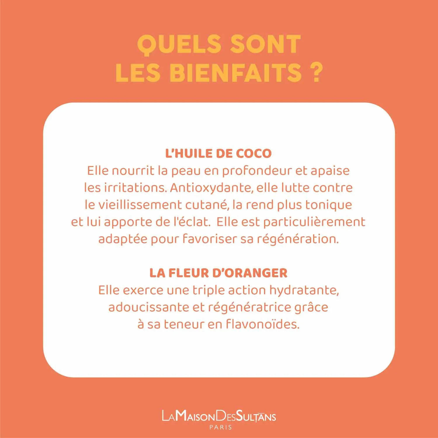 La Maison des Sultans Après Soleil solide fleur d'oranger 60g