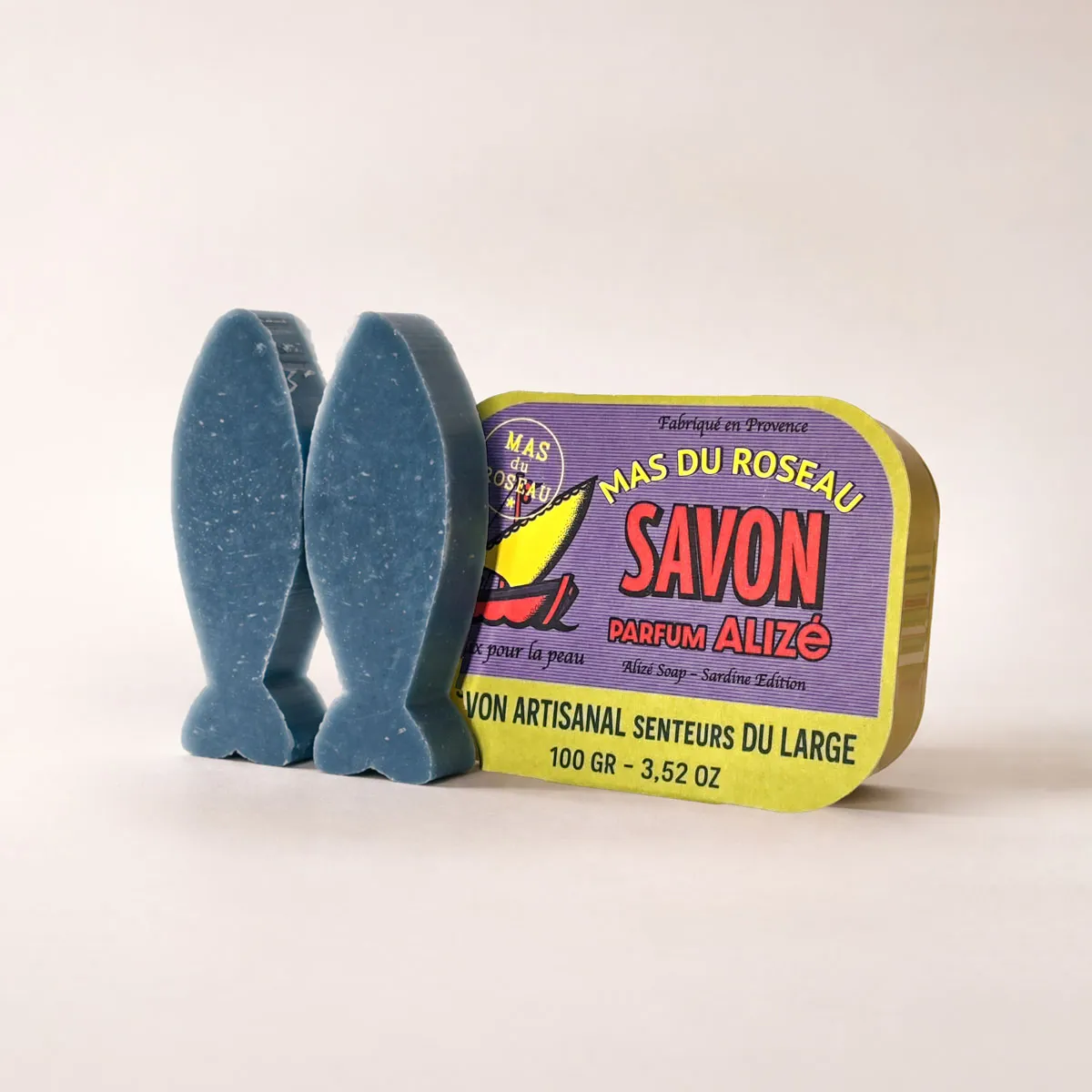 Mas du Roseau Pépites Sardine Alizé savon boîte 2 parfum marin