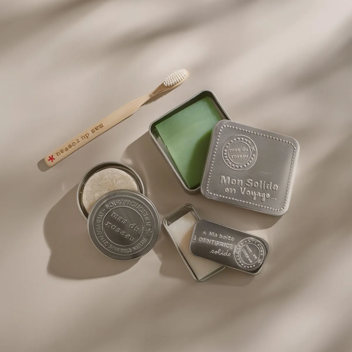 Mas du Roseau Just Men Kit Voyage Homme solide 5 pièces