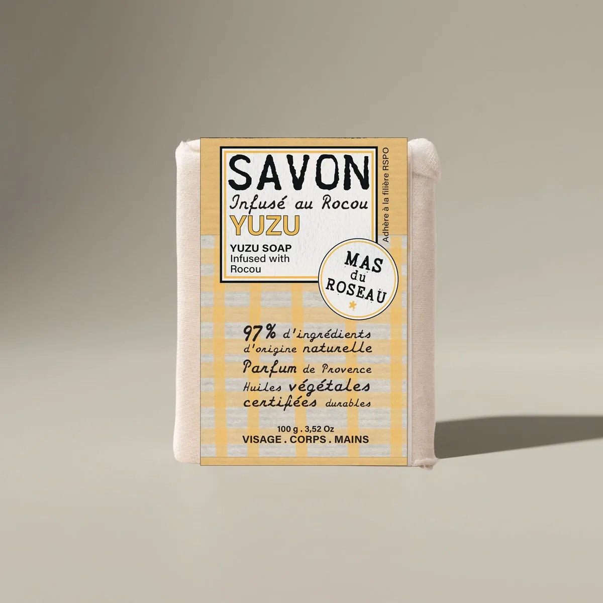 Mas du Roseau Philosophie Yuzu savon solide mini format