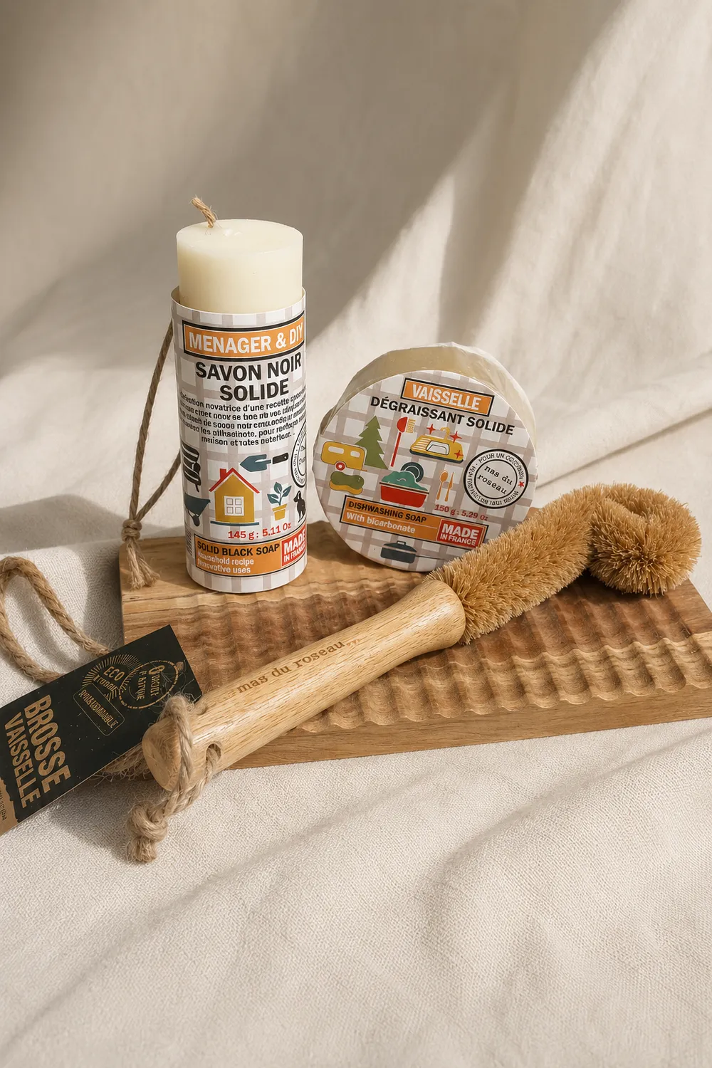 Mas du Roseau Éco & Bô coffret vaisselle 4 pièces bicarbonate