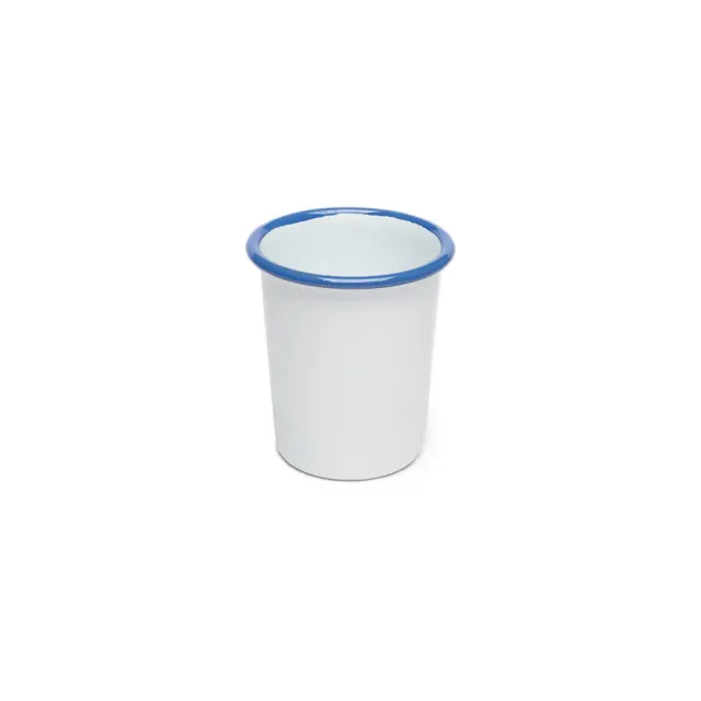 Savonnerie Buissonnière porte brosse à dents émail bleu blanc 35cl