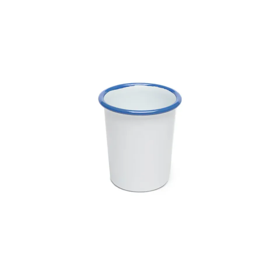 Savonnerie Buissonnière porte brosse à dents émail bleu blanc 35cl