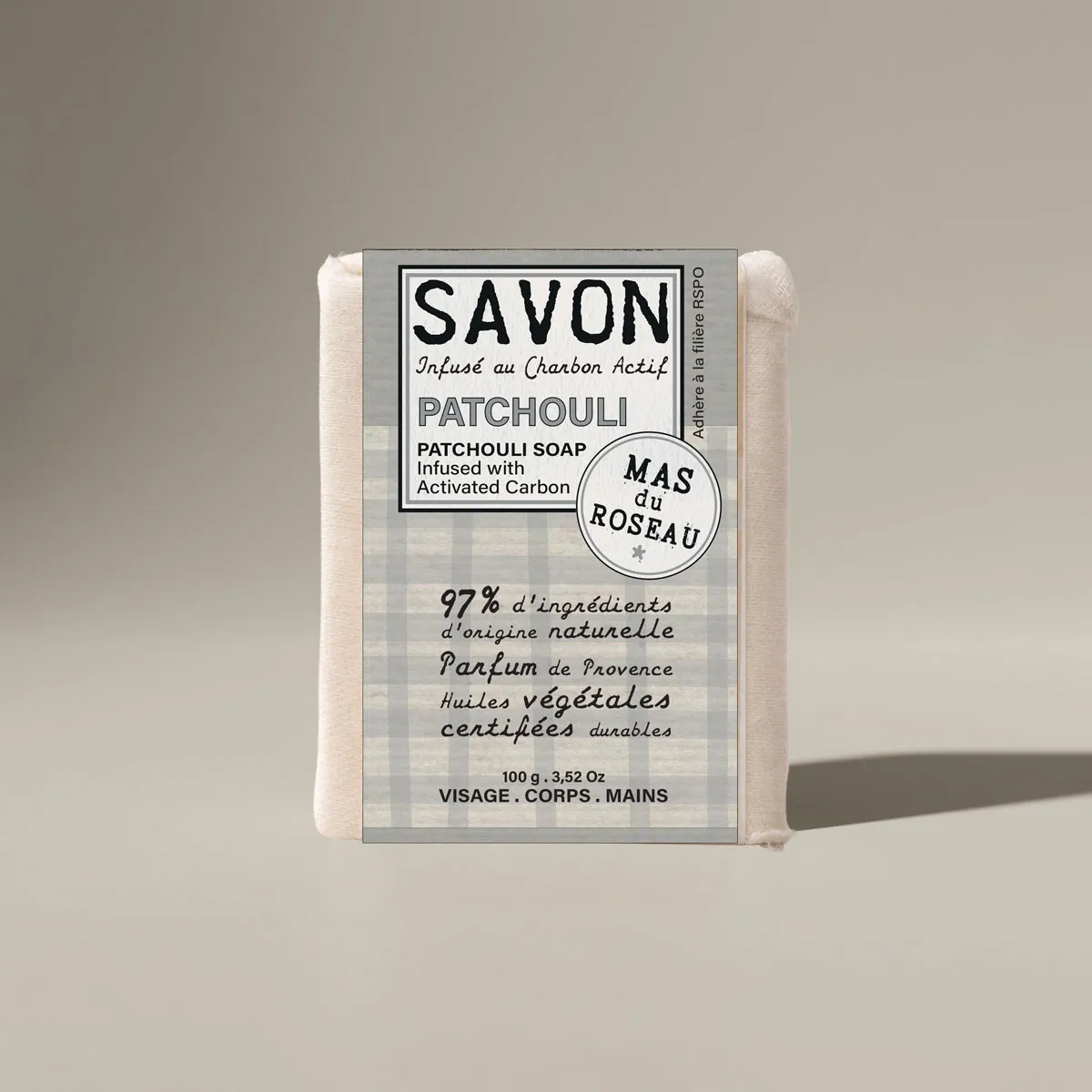Mas du Roseau Philosophie Patchouli savon solide mini boisé