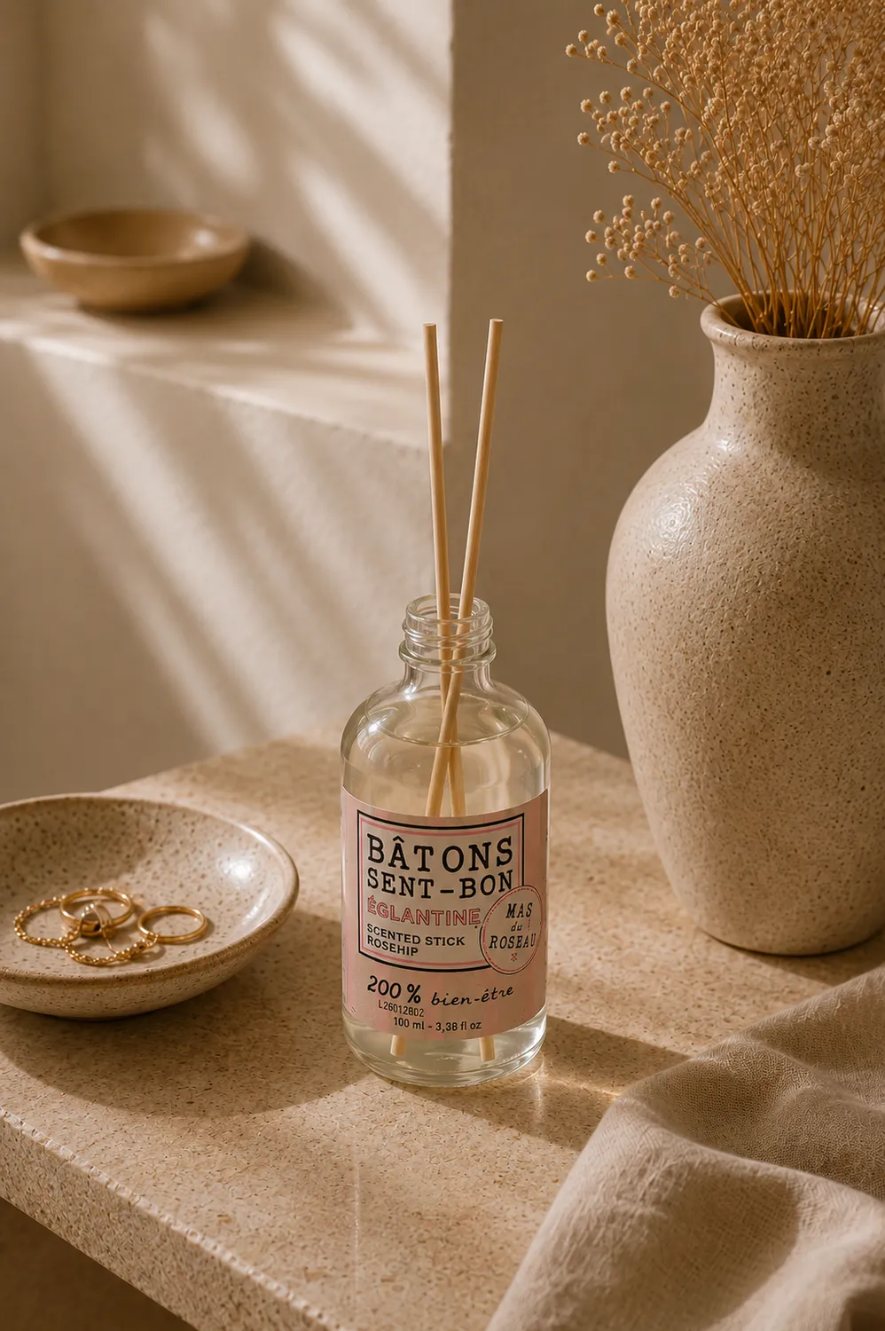 Mas du Roseau Philosophie Églantine diffuseur bâtons floral
