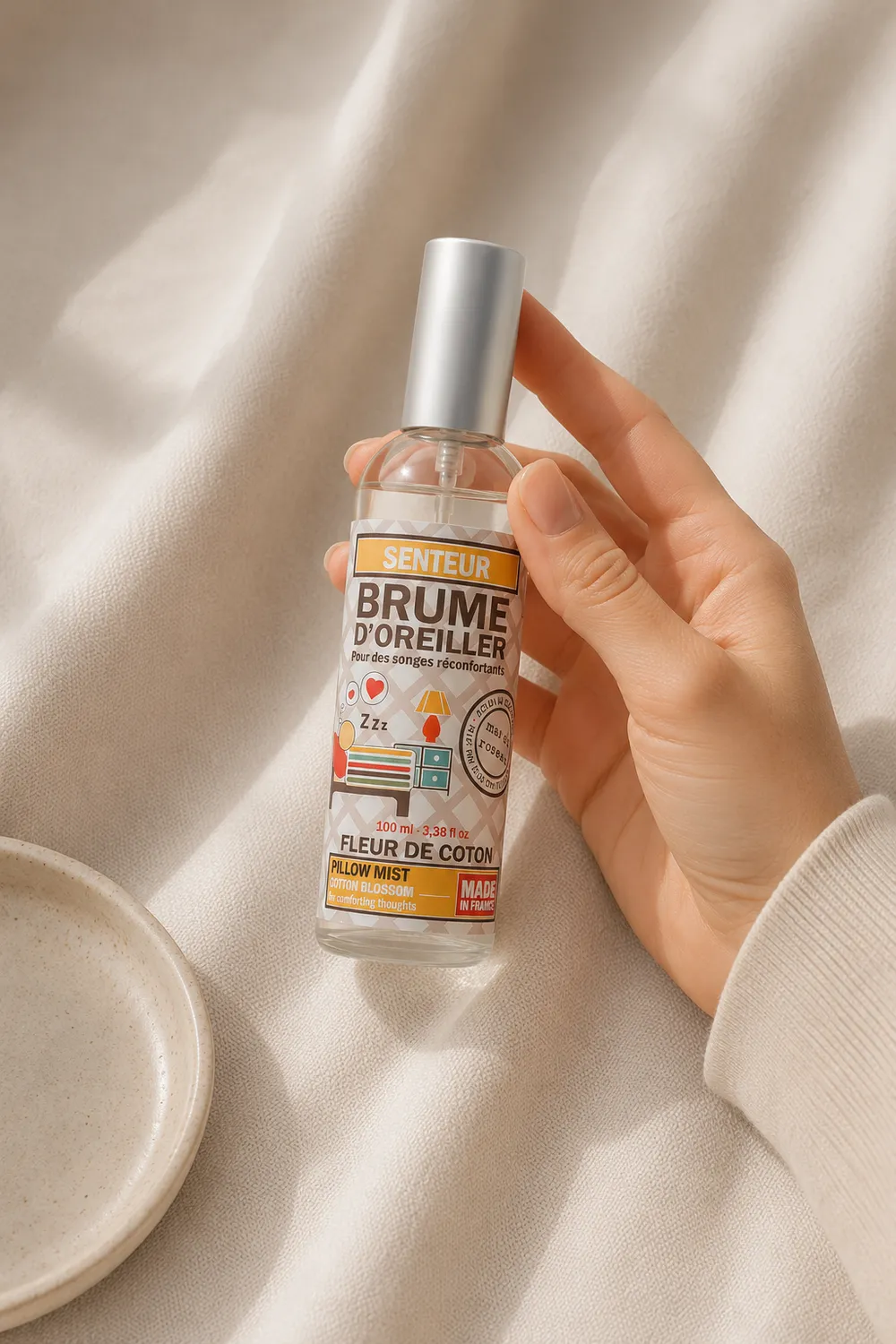 Mas du Roseau Eco Bo Fleur de Coton brume oreiller