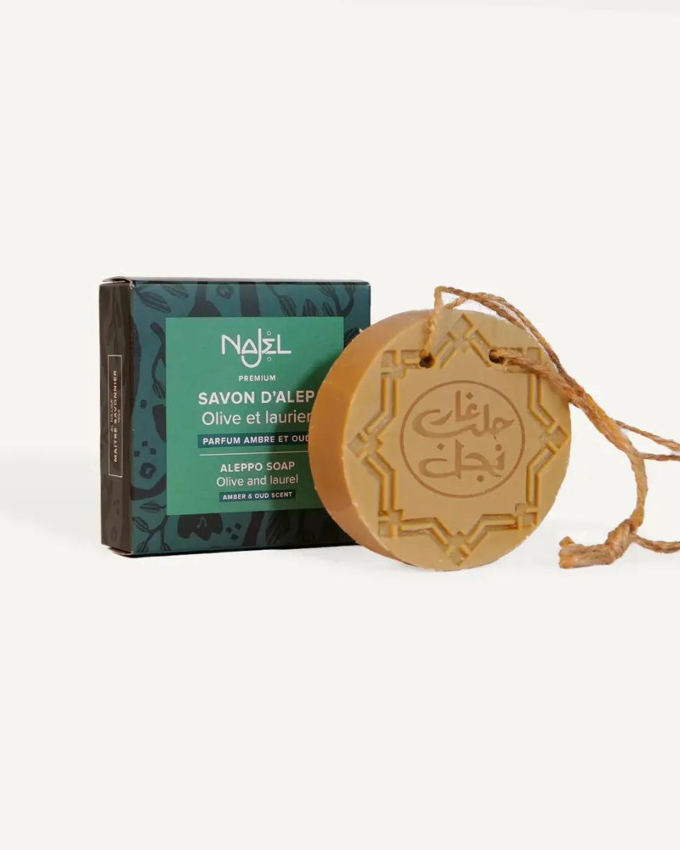 Najel Ambre et Oud savon d'Alep 150g parfum oriental