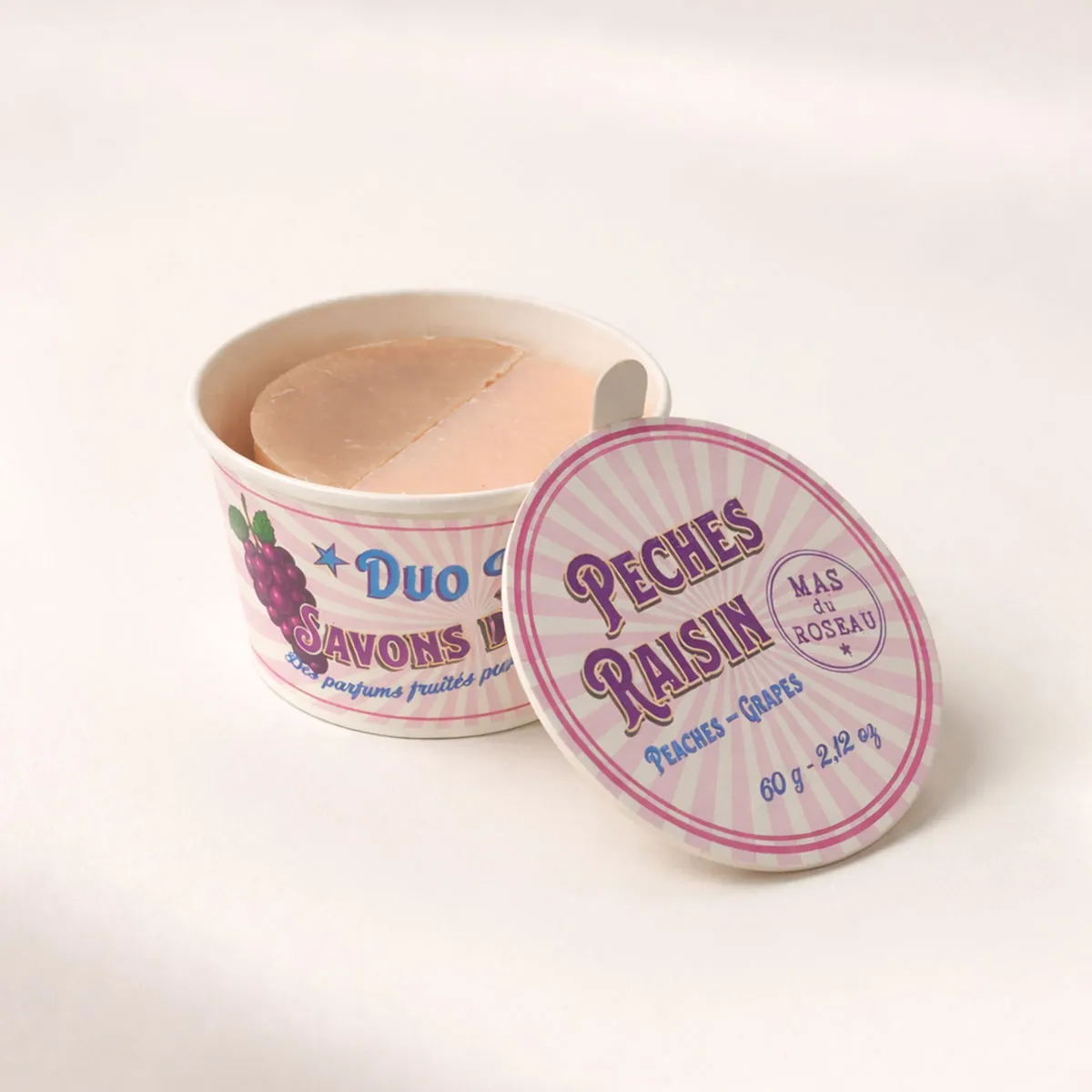 Mas du Roseau Pépites Pêche & Raisin savon pot glace