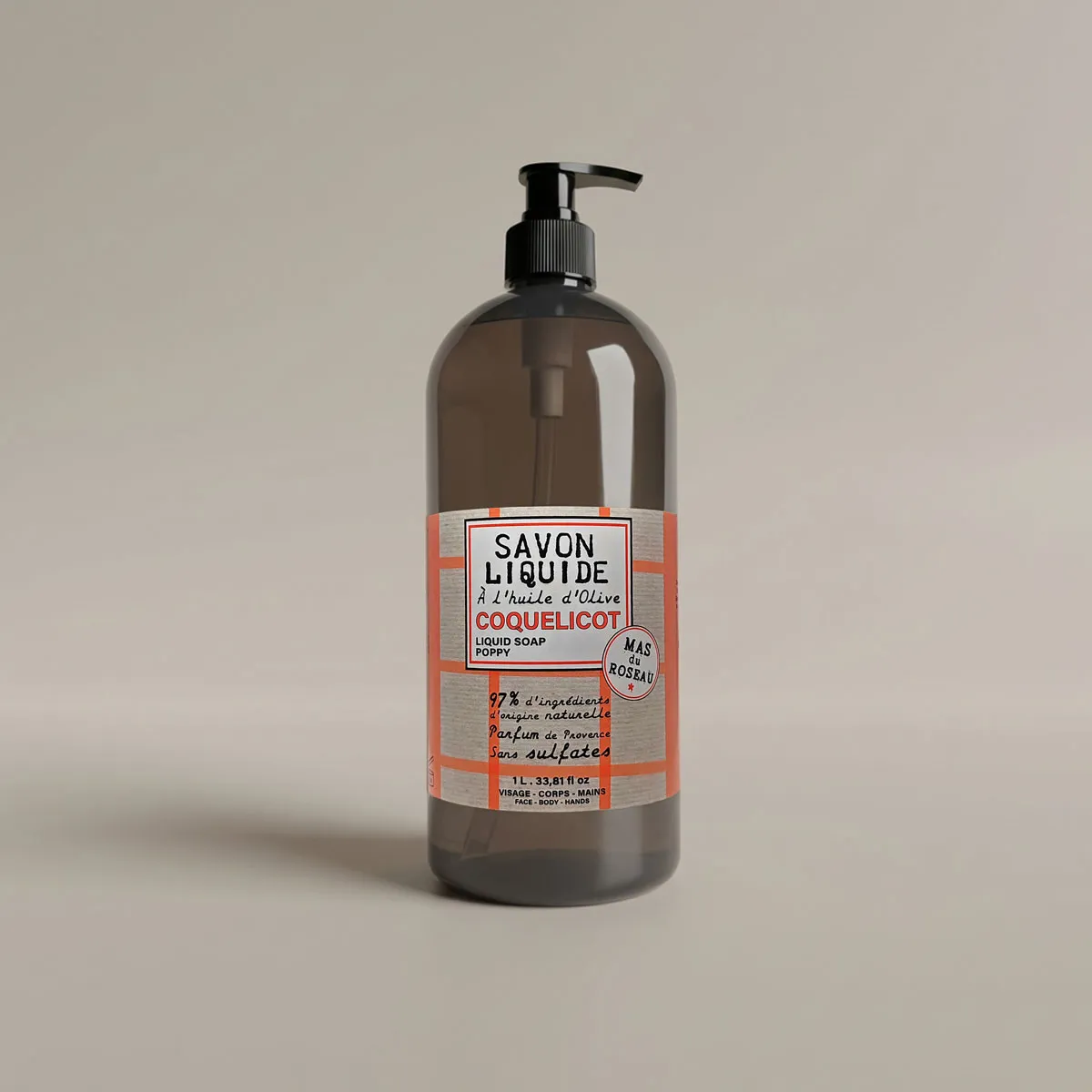 Mas du Roseau Philosophie savon liquide Coquelicot floral Provence