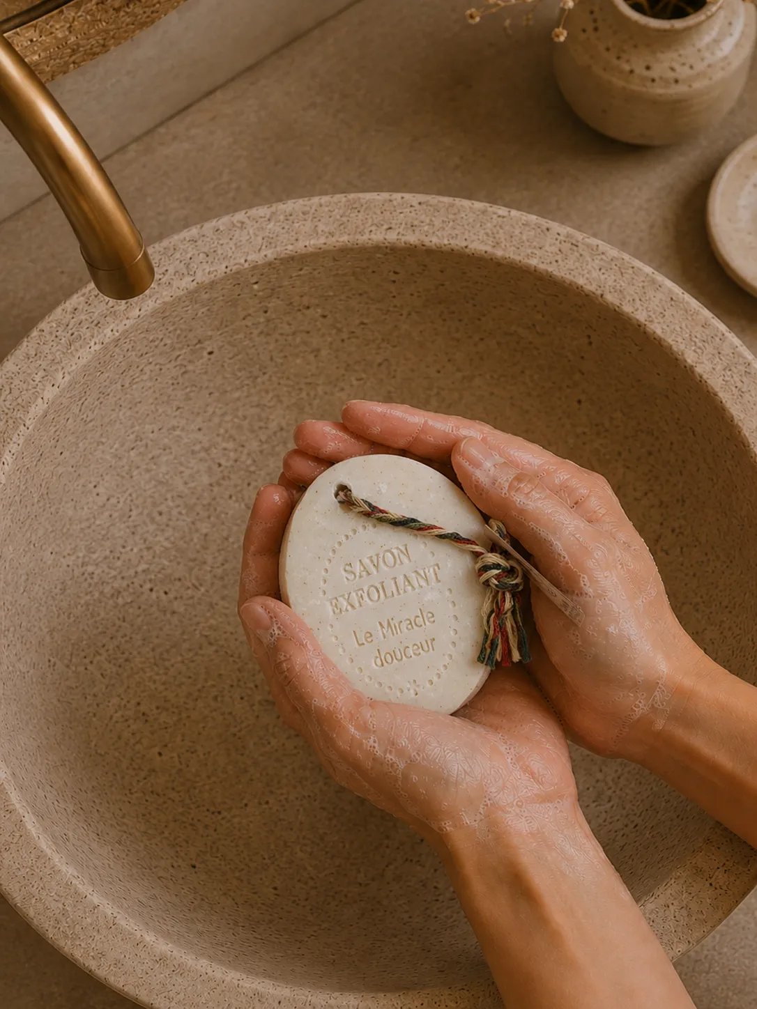 Mas du Roseau Pépites savon solide exfoliant noyaux d'olive