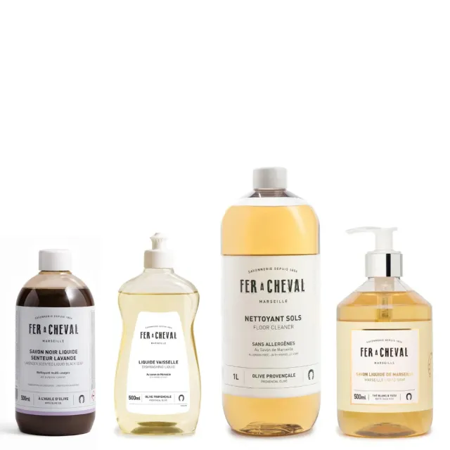 Savonnerie Fer à Cheval L’Instant Maison coffret ménage 3 flacons olive