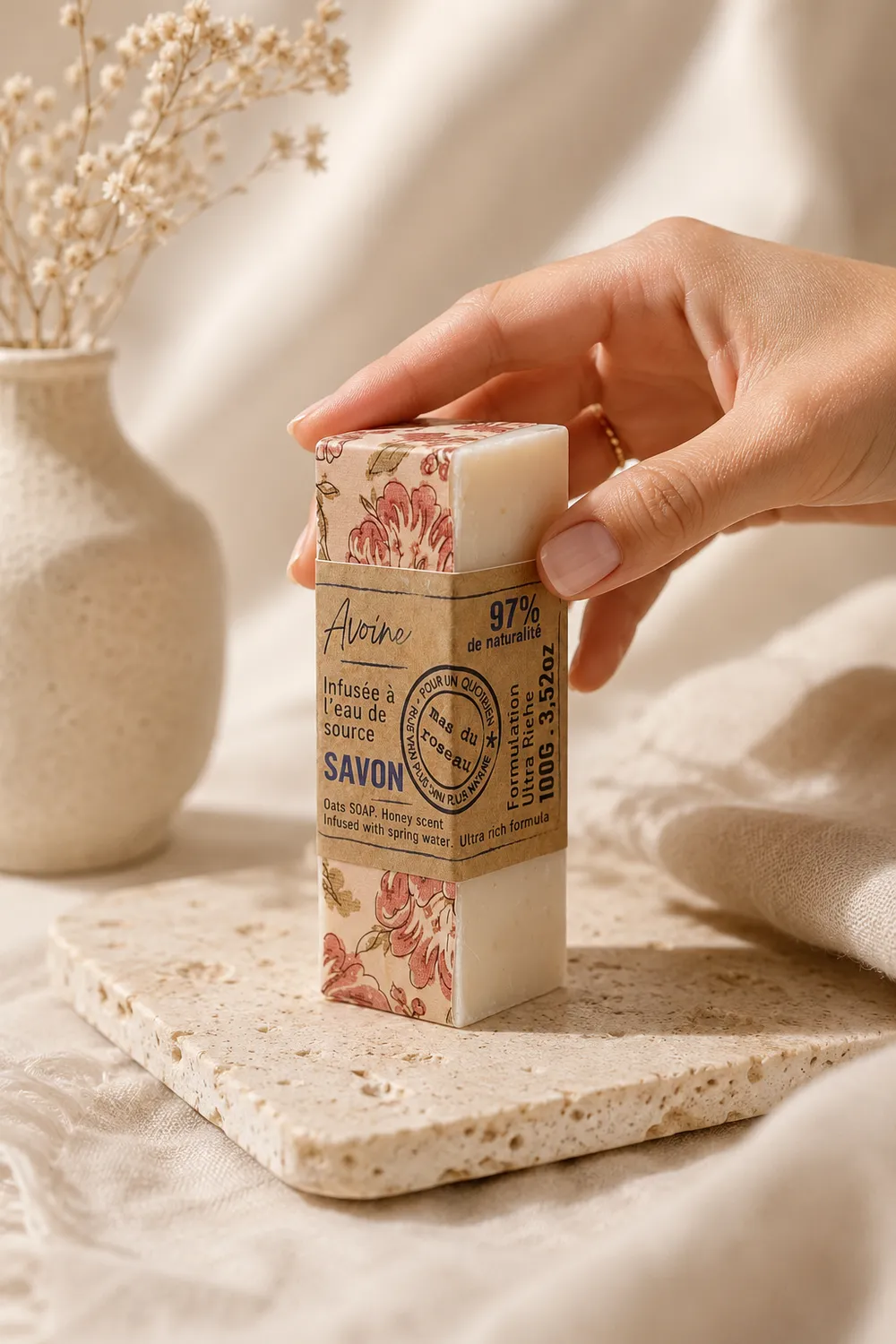 Mas du Roseau Infusions Avoine savonnette miel 100g
