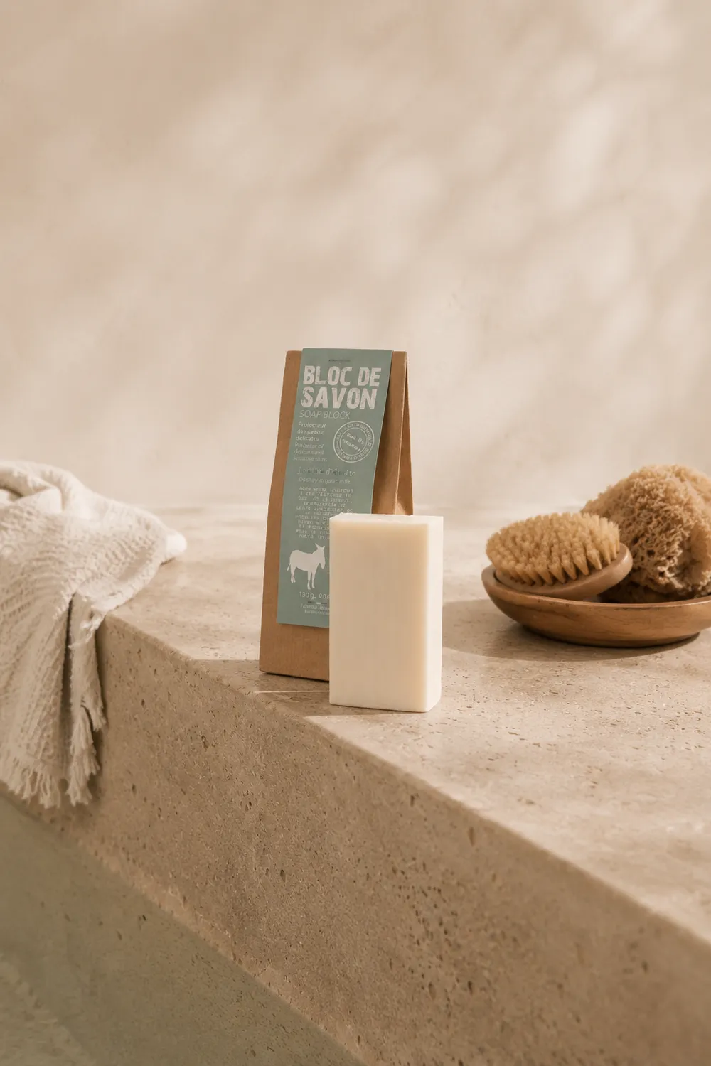 Mas du Roseau Collecte bloc savon Lait d'ânesse sans parfum