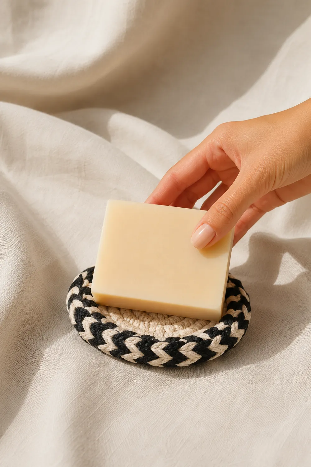 Mas du Roseau porte-savon coton tressé fait main