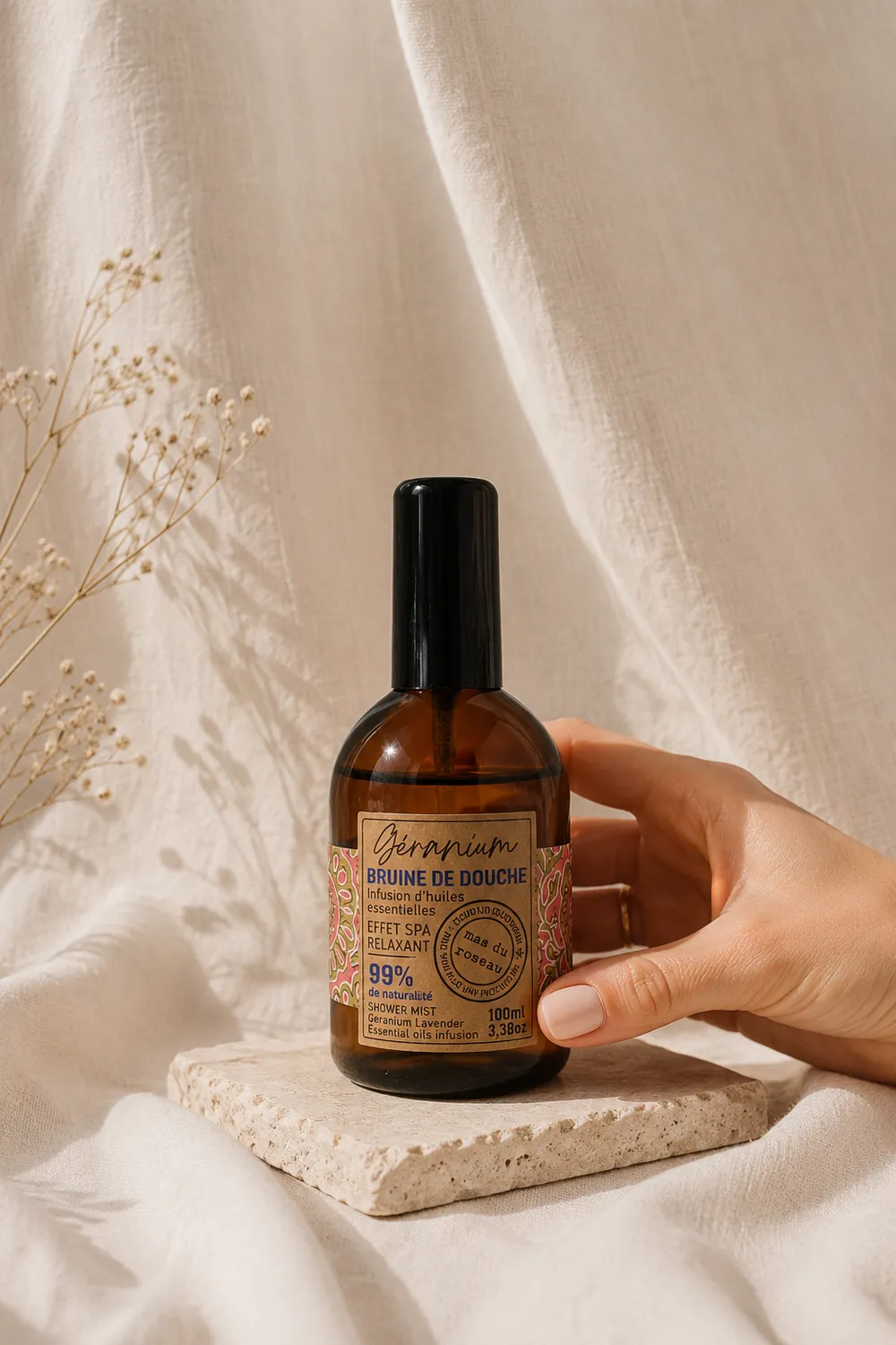 Mas du Roseau Infusions bruine de douche Géranium spa