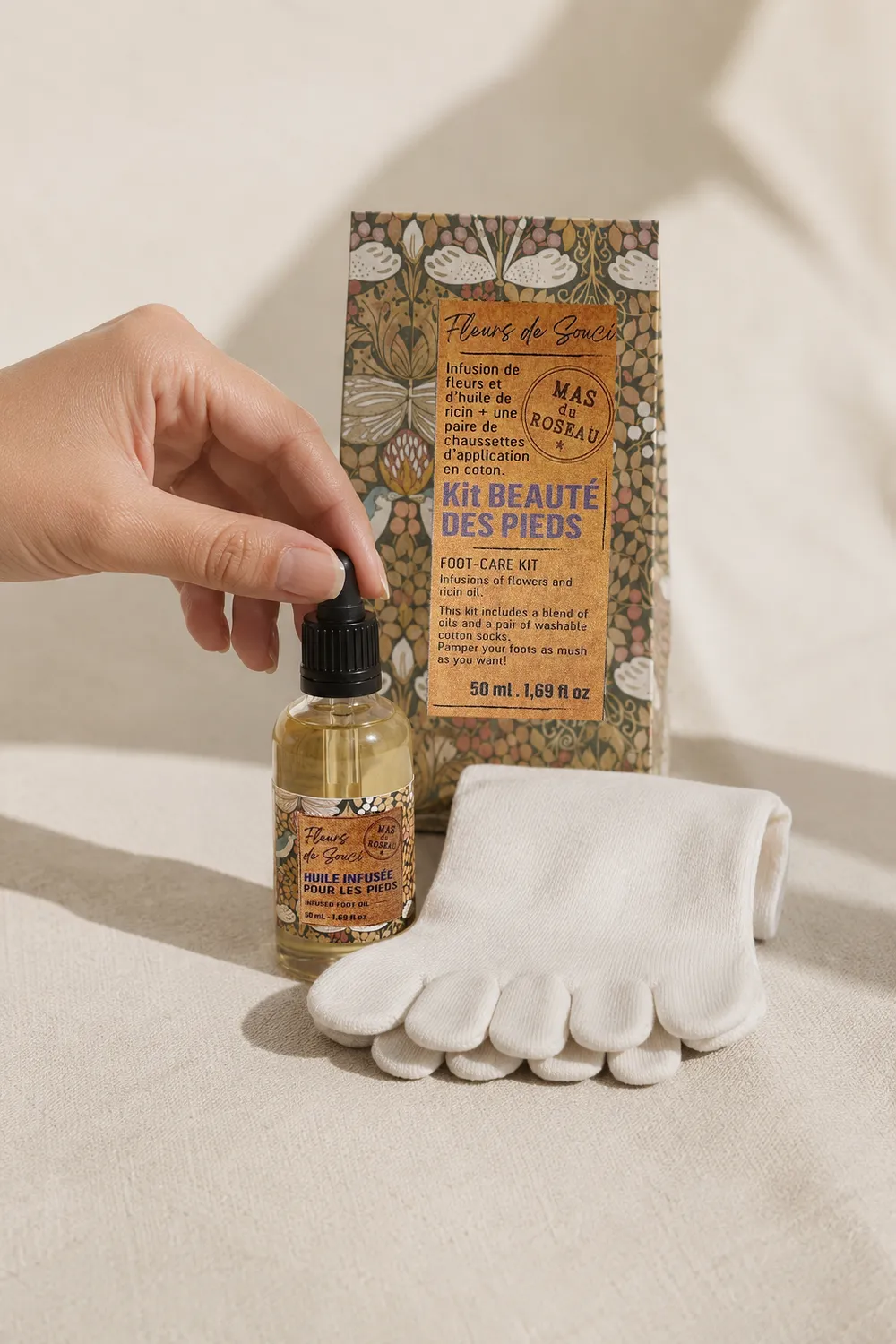 Mas du Roseau Infusions kit huile pieds souci coton