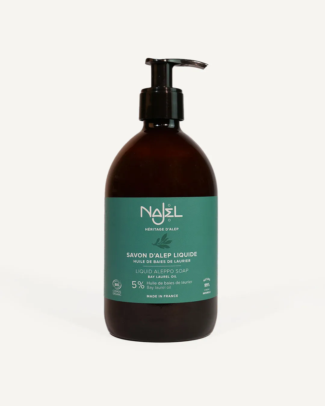 Najel Savon d'Alep Liquide 5% Laurier savon liquide 200ml peaux normales