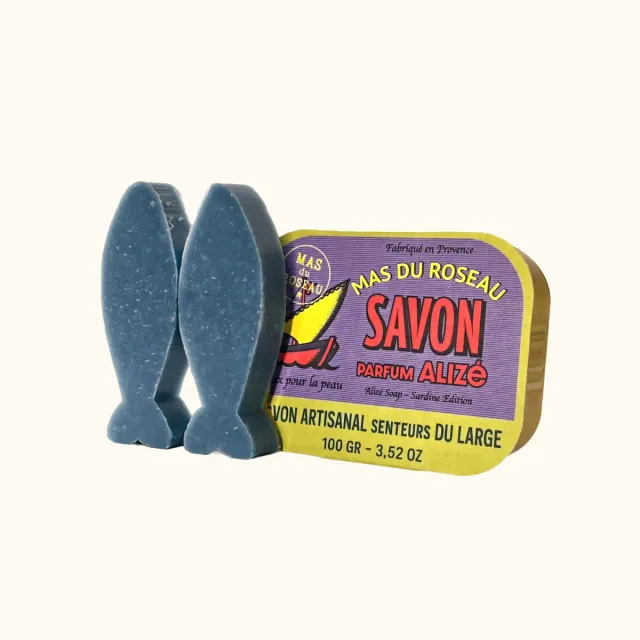 Mas du Roseau Pépites Sardine Alizé savon boîte 2 parfum marin
