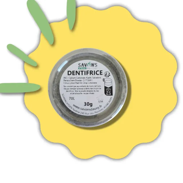 Savons d’Auxy Dentifrice poudre siwak citron fluor