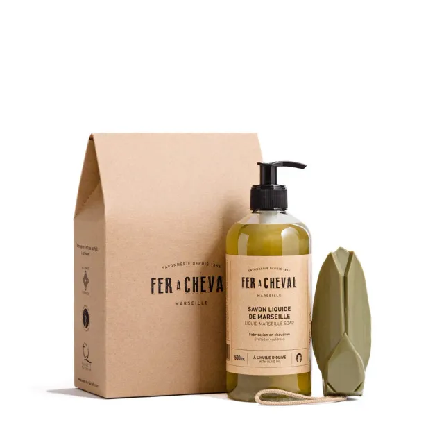 Savonnerie Fer à Cheval Savons Marseille Olive coffret liquide cigale 95g